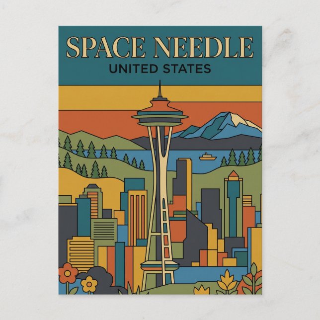 Space Needle Washington Vykort (Framsida)