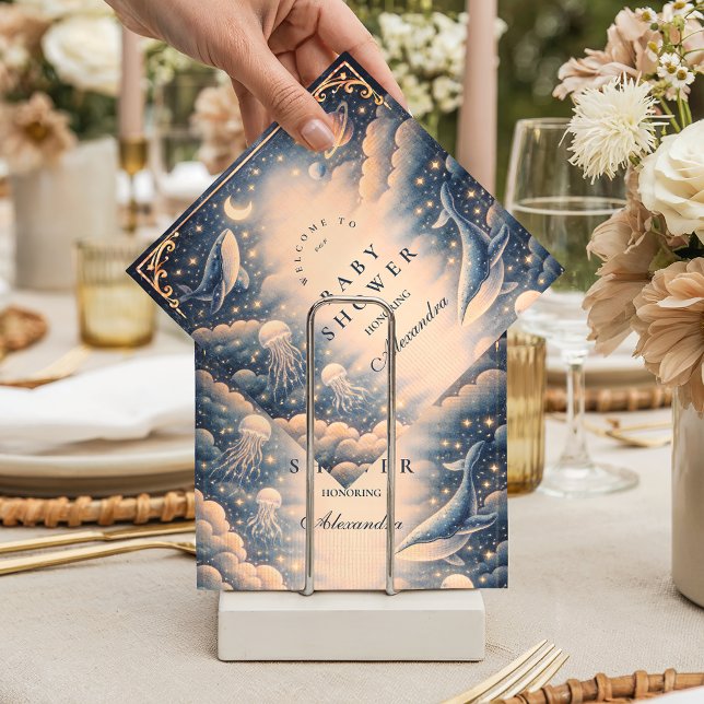 Space Ocean Whales Baby Shower Pappersservett (Skapare uppladdad)