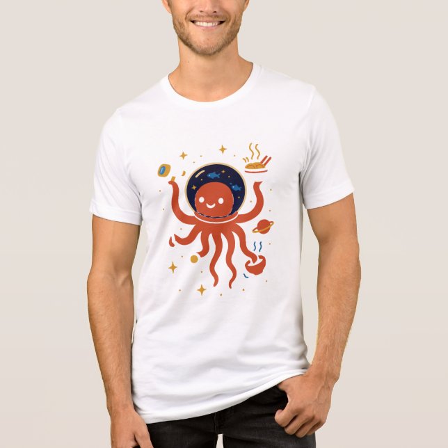Space Octopus Chef - Cosmic Kitchen Tee (Framsida)