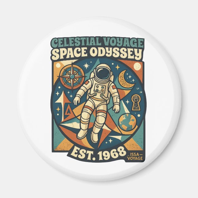 Space Odyssey – Cosmic Adventure for Space Lovers Magnet (Framsidan)