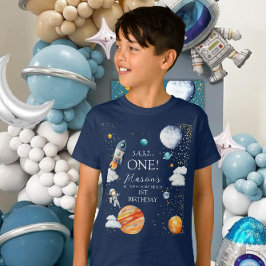 Space ONE 1st Birthday Rocket Kids T Shirt