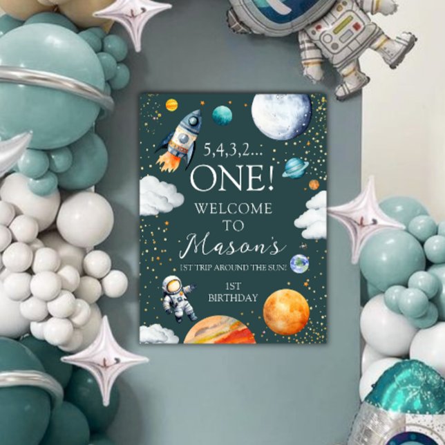 Space One Birthday Welcome Poster (Skapare uppladdad)