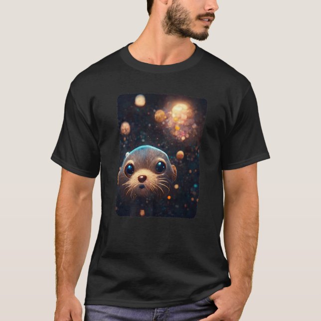 Space Otter   Cosmic Otter Pajamas Otter Space T Shirt (Framsida)
