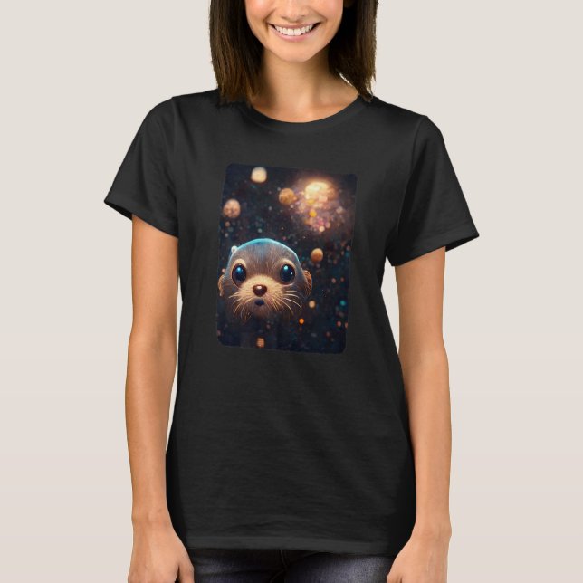 Space Otter   Cosmic Otter Pajamas Otter Space T Shirt (Framsida)