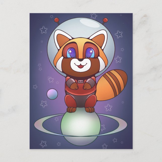 Space Panda Chippy! Vykort (Framsida)