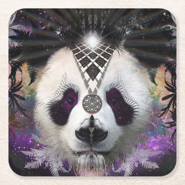 SPACE PANDA UNDERLÄGGS UNDERLÄGG PAPPER KVADRAT (Framsidan)