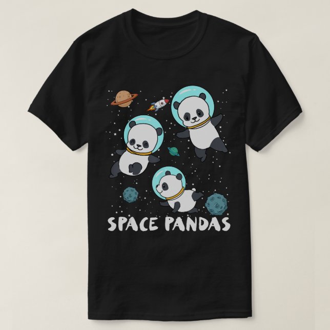 Space Pandas Funny Astronaut Planet Travel Tee (Design framsida)