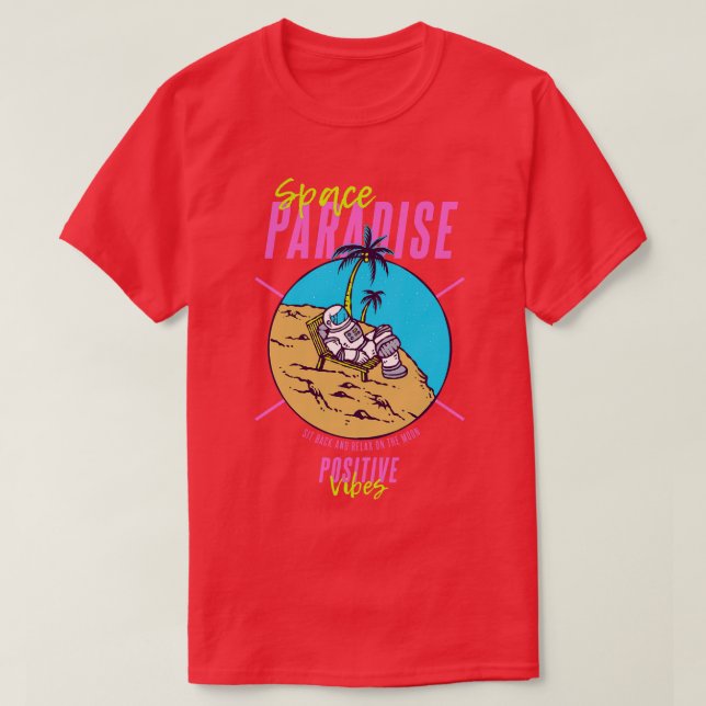Space Paradise Summer Retro Vibes T Shirt (Design framsida)