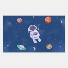 Space Party Collection! Rektangulärt Klistermärke