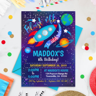 Space Party-inbjudan, pojke Inbjudningar