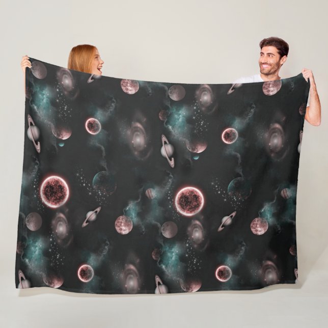 Space Pattern Fleece Blanket (På plats)