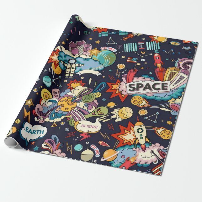 Space pattern presentpapper (Utrullad)