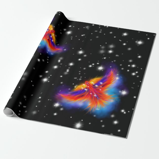 Space Phoenix Nebula Presentpapper (Utrullad)