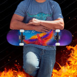 Space Phoenix Stigning Lila Nebula Mini Skateboard Bräda 18,5 Cm<br><div class="desc">Fiery Phoenix flyger genom rymden på ett blått och lila nebula moln i en stjärnnatt himlar. Ett mousserande kluster av stjärnor bildar foenix-konstellationen. ♡ Idyllfire</div>
