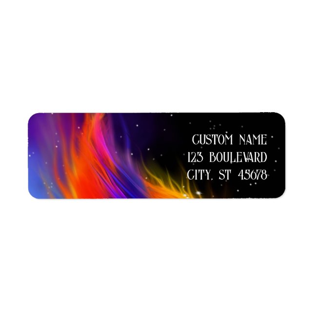 Space Phoenix Vinge Returadress Etikett (Framsidan)