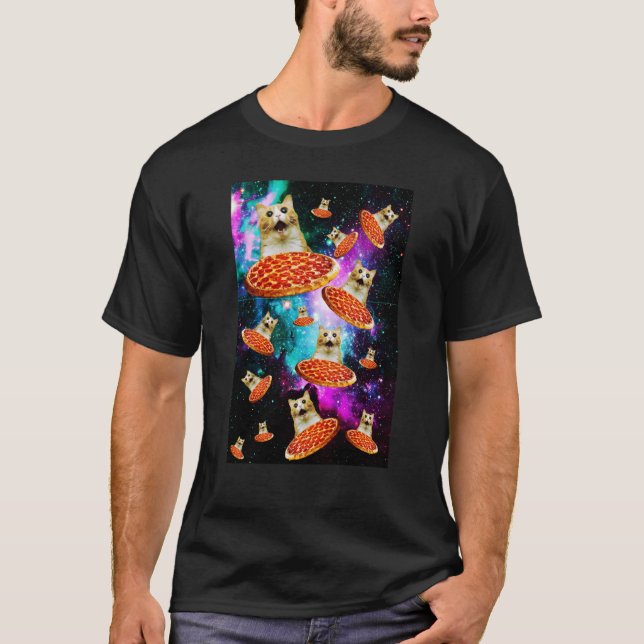 Space Pizza Cat Astronaut Kitten Sarcasm Food Gala T Shirt (Framsida)