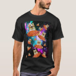 Space Pizza Cat Astronaut Kitten Sarcasm Food Gala T Shirt<br><div class="desc">Space Pizza Cat Astronaut Kitten Sarcasm Food Galaxy.</div>