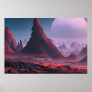 Space Planet Ligcape Digital Art Poster #019