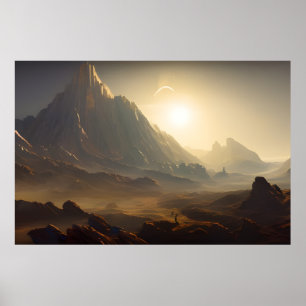 Space Planet Ligcape Digital Art Poster #030