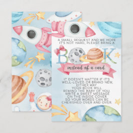 Space Planet Rosa Girl Girl Bok-begärandekort för  Inbjudningar