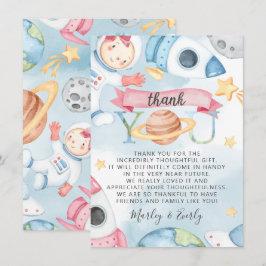 Space Planets Rosa Girl Baby Shower Tack för ditt  Inbjudningar