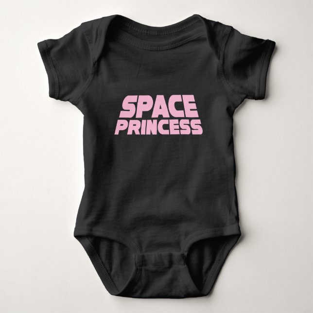 Space Princess - Baby Jersey Bodykostym (Black) Tee Shirt (Framsida)