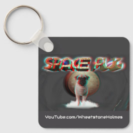 Space Pug 3D Nyckelring