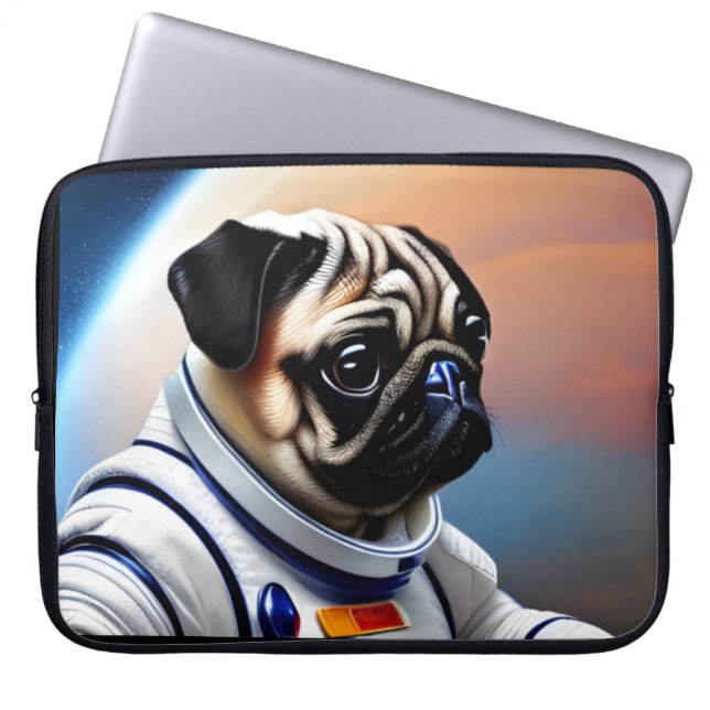 Space Pug Laptop Fodral (Framsidan)