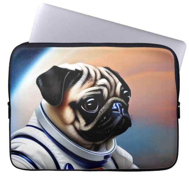 Space Pug Laptop Fodral (Framsidan)