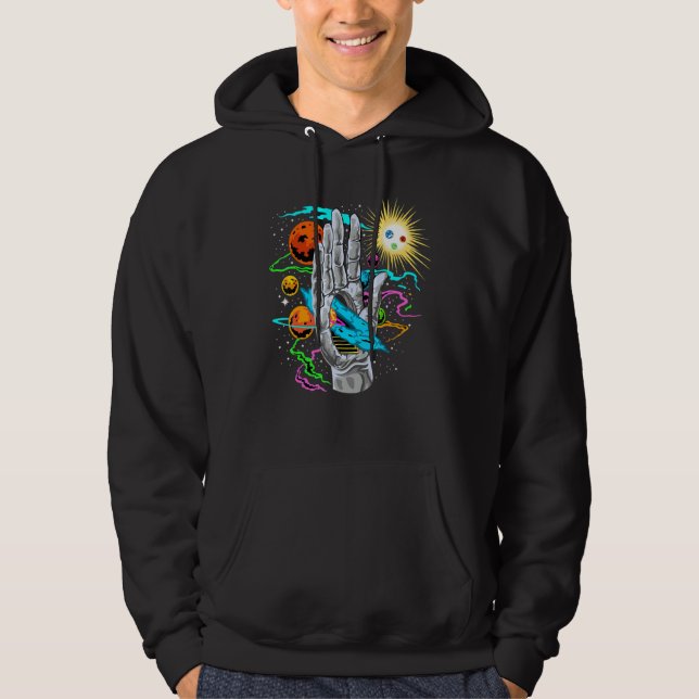 Space Push Through   Galaxy In Solar System Hoodie (Framsida)