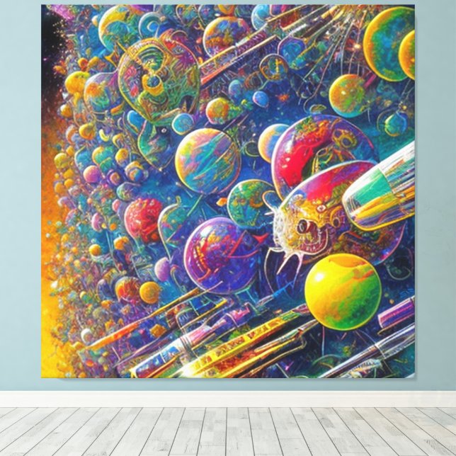 Space Race canvas print (Insitu (trägolv))
