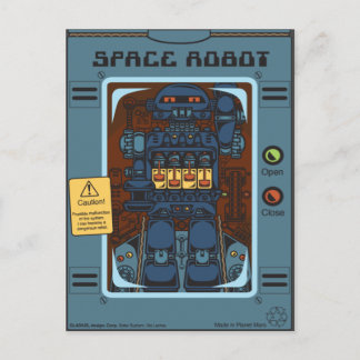 Space Robot Box Leksak Vykort