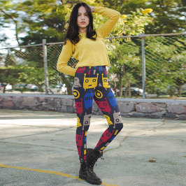 Space Robots Mönster Leggings