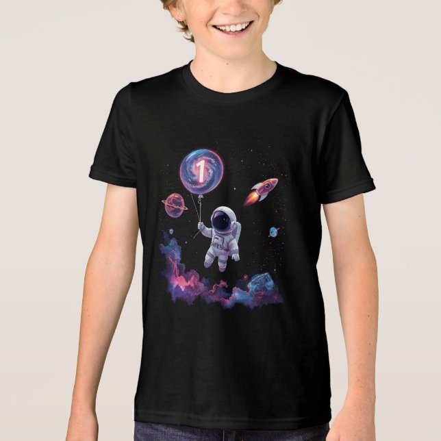 Space Rocket Birthday Tee Kids (Framsida)