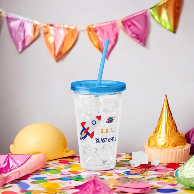 Space Rocket Blast Off Kids Astronaut Take Away Mugg (Skapare uppladdad)