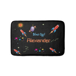 Space Rocket Boys Personal Namn Badrumsmatta