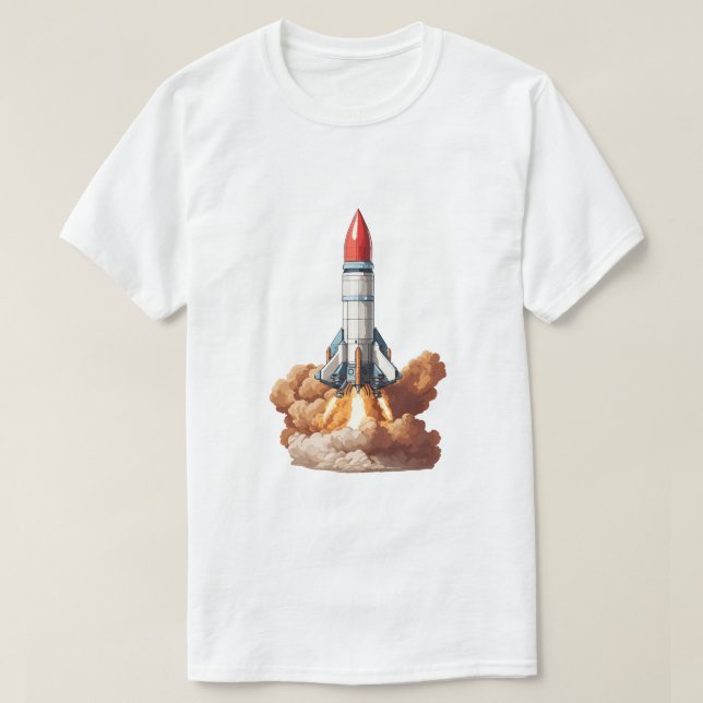 Space Rocket Launch T Shirt (Design framsida)