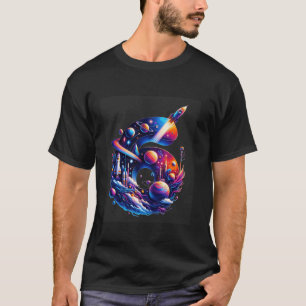 Space Rocket Planet Kid 6e Födelsedagsfest 6 Y T Shirt