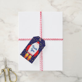 Space Rocket Star-Frakt 1:a födelsedagen Party Presentetikett