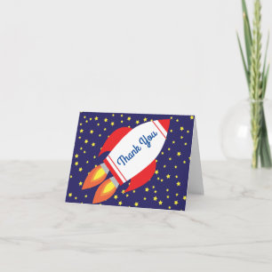Space Rocket Star-Frakt Tack 1:a födelsedag Kort