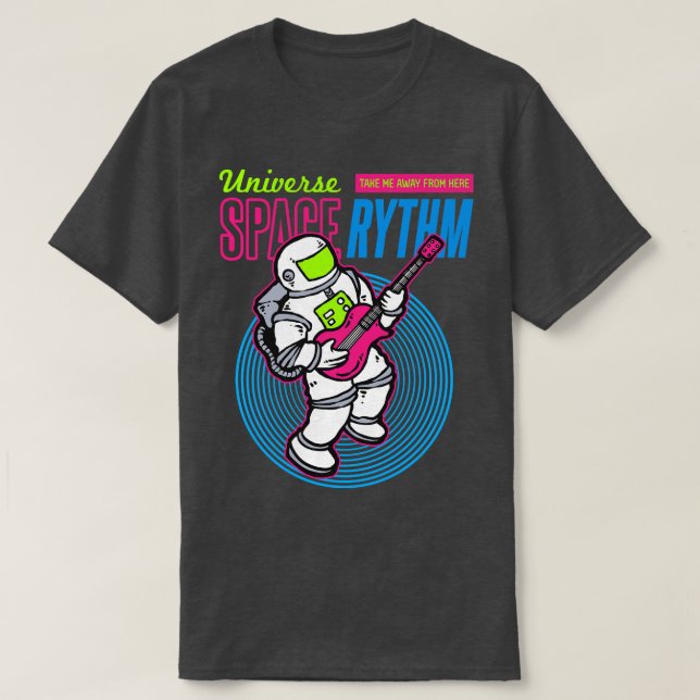 Space Rythm Astronaut Guitar T Shirt (Design framsida)