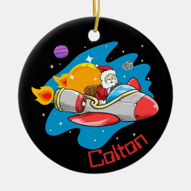 Space Santa Ceramic Ornament (Framsidan)