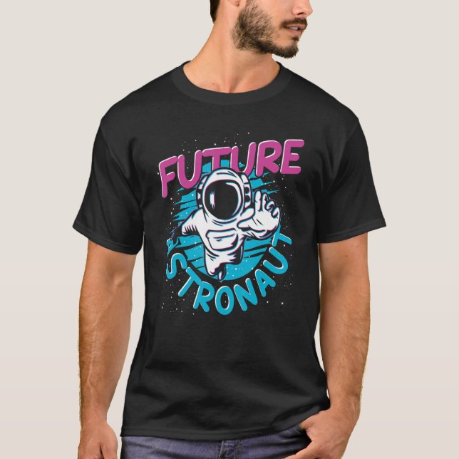 Space Science Galaxy Kids Space Future Astronaut T Shirt (Framsida)