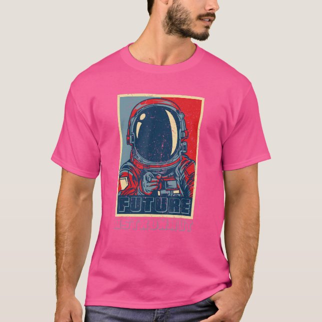 Space Scientist Astronomy Retro Future Astronaut T Shirt (Framsida)