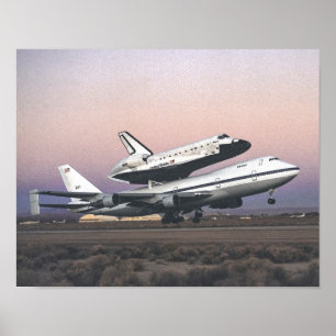 Space Shuttle Atlantis Atop Nasas 747 Poster