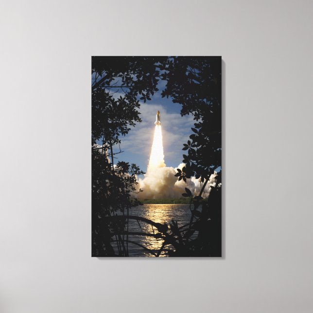 Space Shuttle Atlantis hiss av 18 Canvastryck (Framsida)