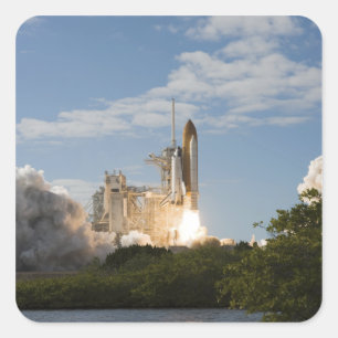 Space Shuttle Atlantis hiss av 7 Fyrkantigt Klistermärke