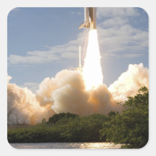 Space Shuttle Atlantis hiss av 8 Fyrkantigt Klistermärke