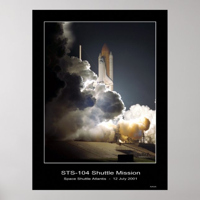 Space Shuttle Atlantis Hiss-off NASA STS-104 Poster (Framsidan)