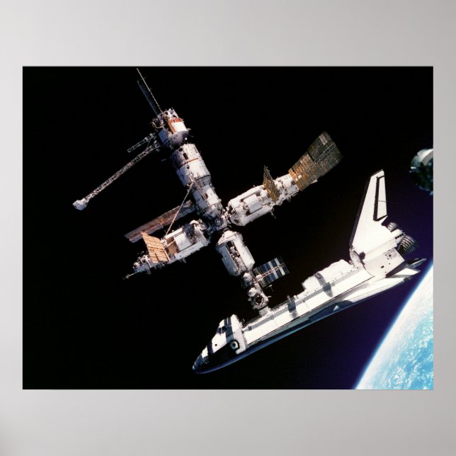 Space Shuttle Atlantis och ISS Poster (Framsidan)